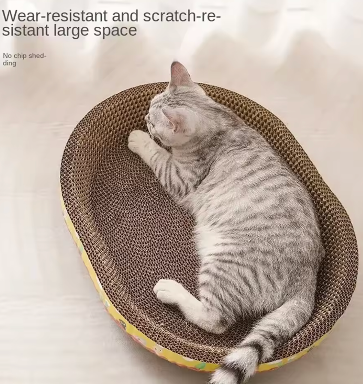 Cat Scratching Board Protect Furniture Grinding Claw Toys Oval Corrugated Paper Wear-resistant Cat Nest Cat Accessories