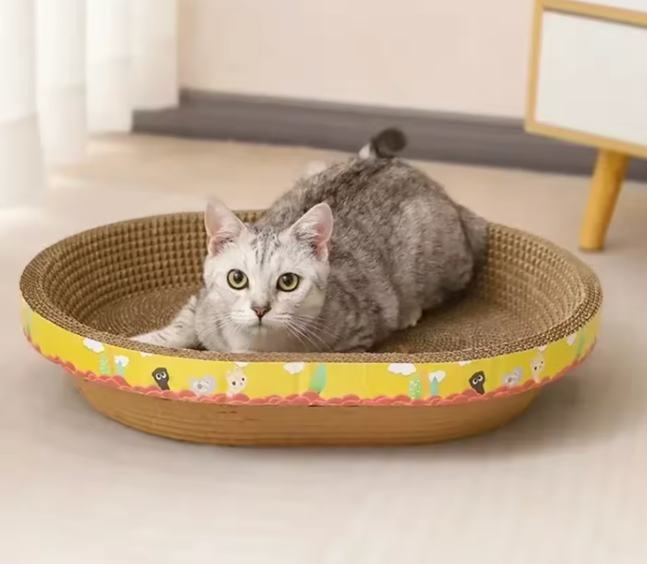 Cat Scratching Board Protect Furniture Grinding Claw Toys Oval Corrugated Paper Wear-resistant Cat Nest Cat Accessories