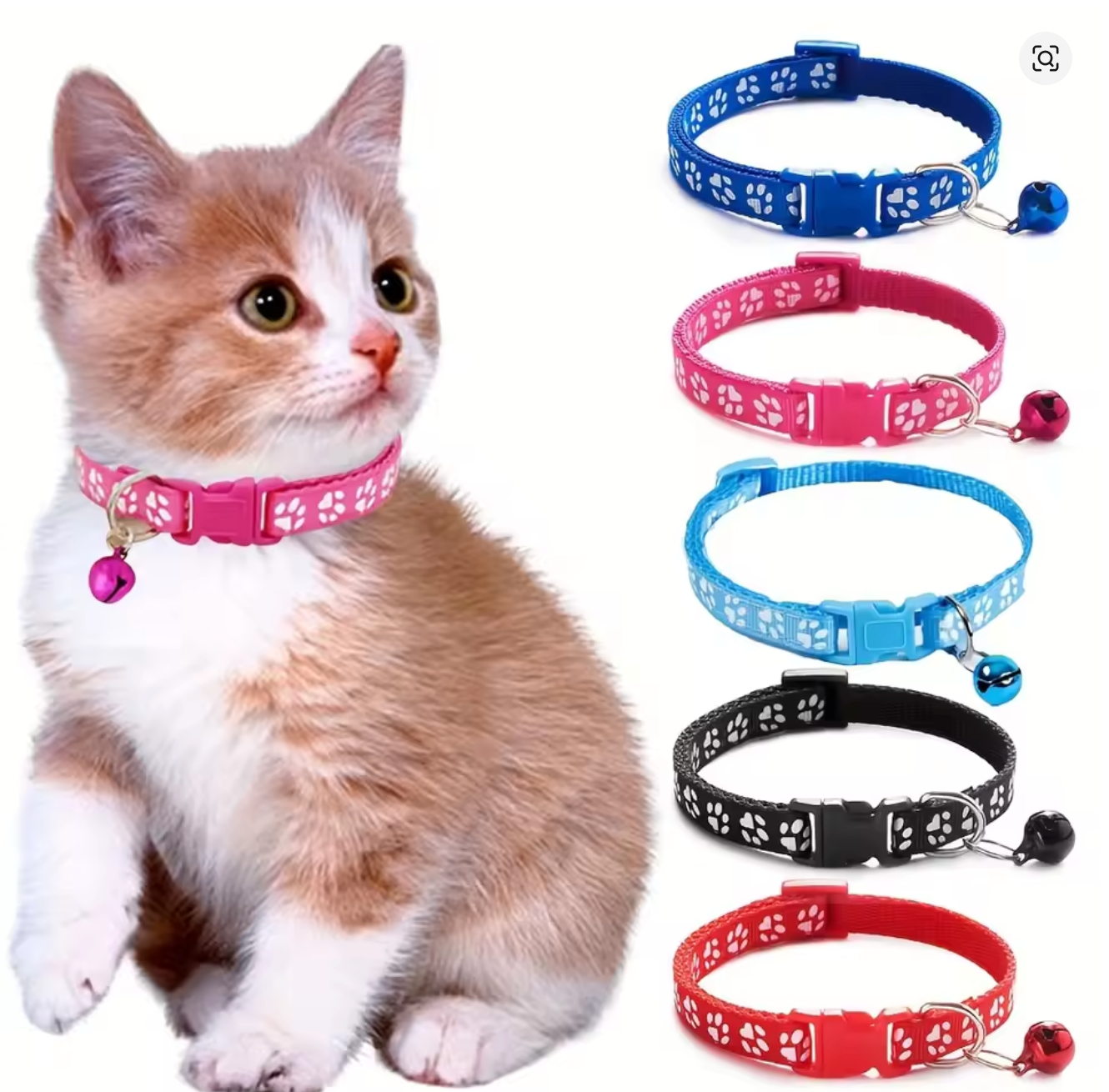 Fashion Pet Cats Collar Colorful Pattern Cute Bell Adjustable Collars For Cats Kitten DIY Ring Necklace Pet Accessories