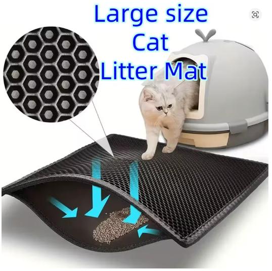 Large Cat Litter Mat Waterproof Double Layer Litter Trapping Clean Pad for Cat Litter Box Durable and Easy to Clean