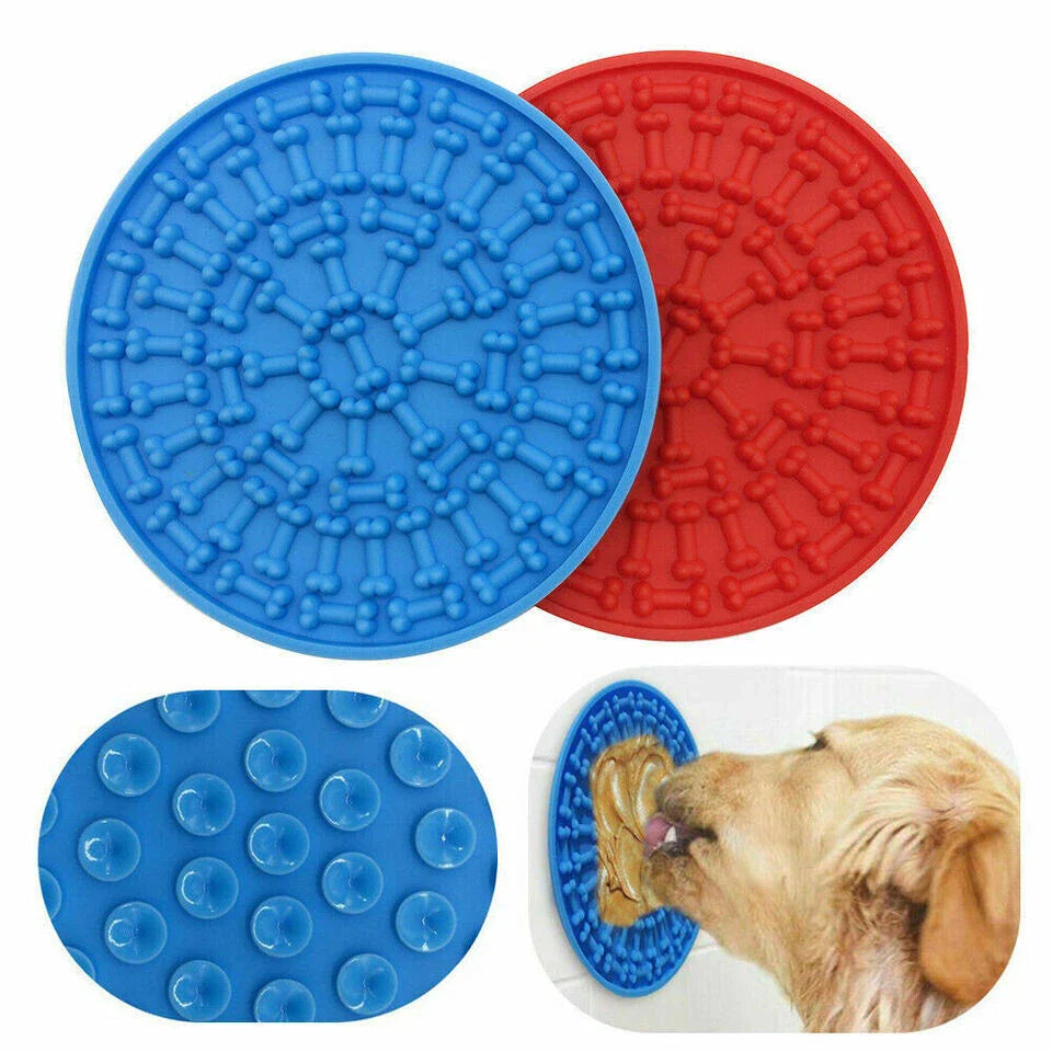 Dog Lick Mat Pet Food Placemat Licky Wall Dog Feeding Licki Plate with Suction
