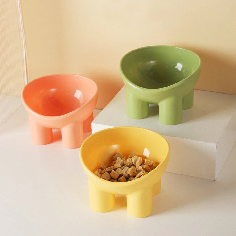 Raised Tilted Cat Bowl – Elevated Food & Water Dish with Anti-Vomiting Design and Non-Slip Base